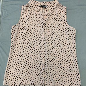 karl lagerfeld polka dot blouse size medium